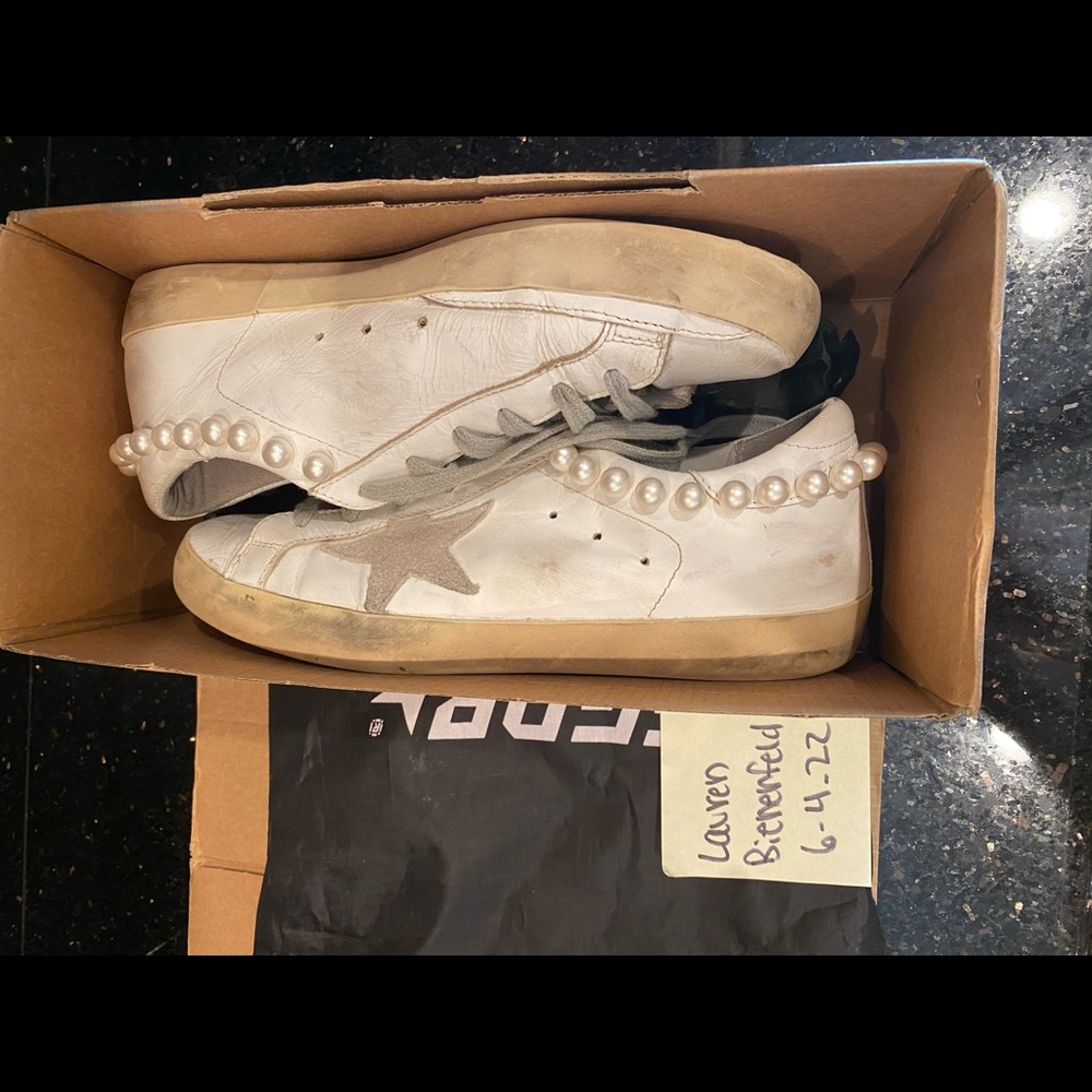 SOLD 🦄Golden Goose Pearl Necklace Superstars Sz 38🦄 - Picture 12 of 15